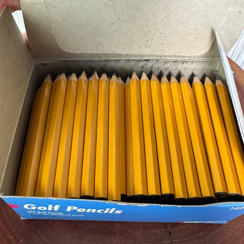 Eberhard Faber Golf Pencils 144 Count Pre-Sharpened Yellow 3.5 Inch Bulk 14264